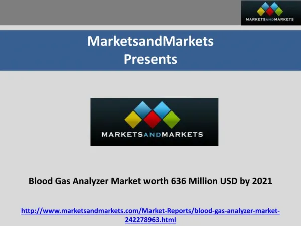 Blood Gas Analyzer Market worth 636 Million USD by 2021