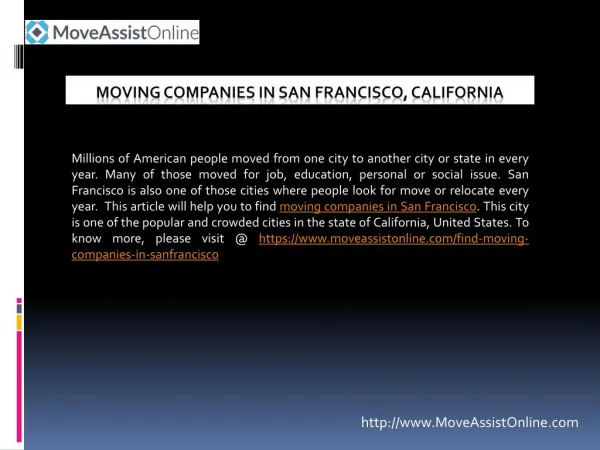 Best Moving Companies in San Francisco