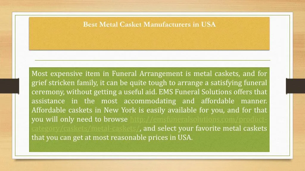 best metal casket manufacturers in usa