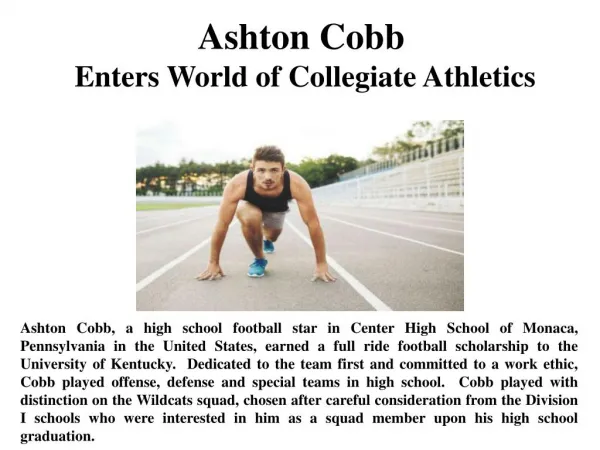 Ashton Cobb Enters World of Collegiate Athletics
