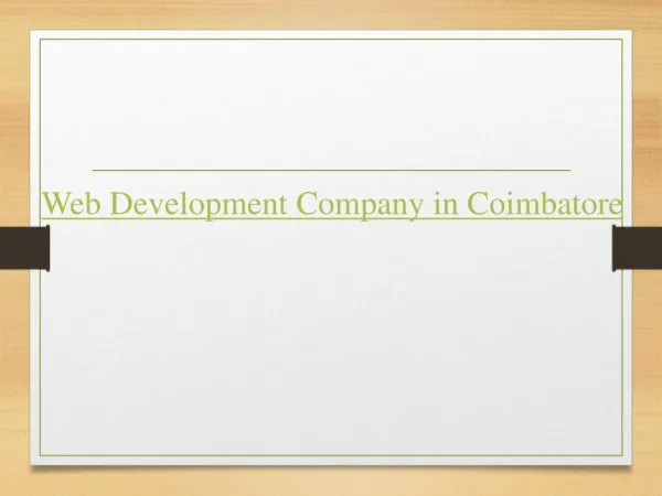 Web Development Company in Coimbatore
