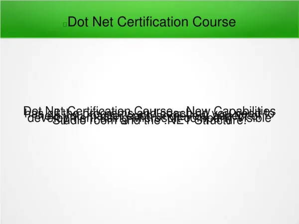 Dot Net Certification Course in Pune