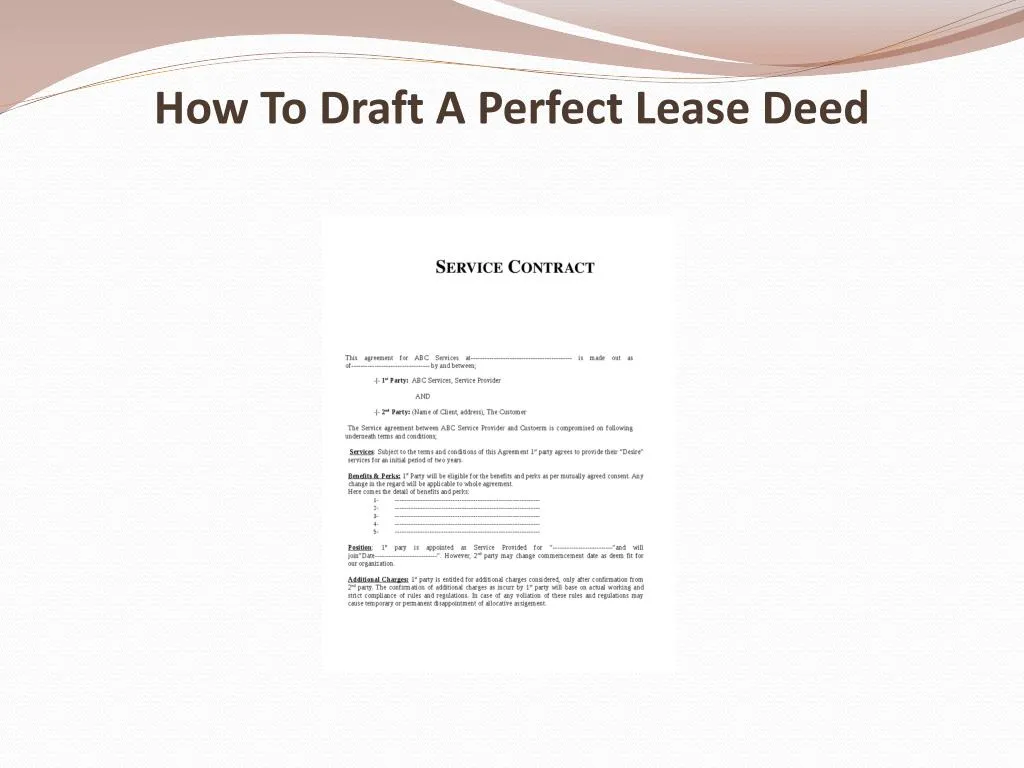 how to draft a perfect lease deed