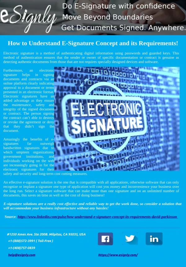 How to Understand E-Signature Concept and its Requirements!