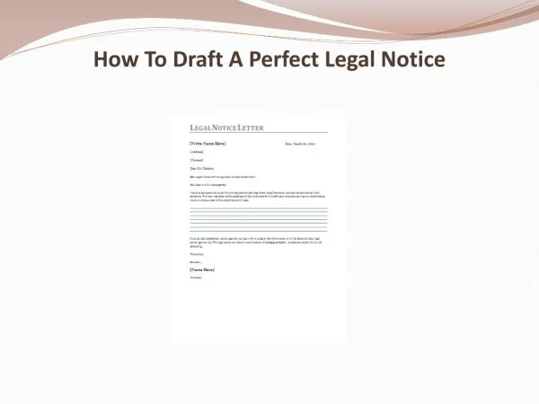 How To Draft A Perfect Legal Notice