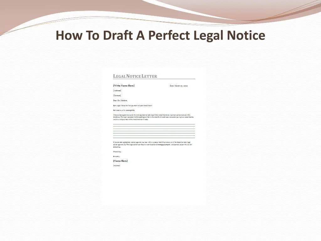 how to draft a perfect legal notice