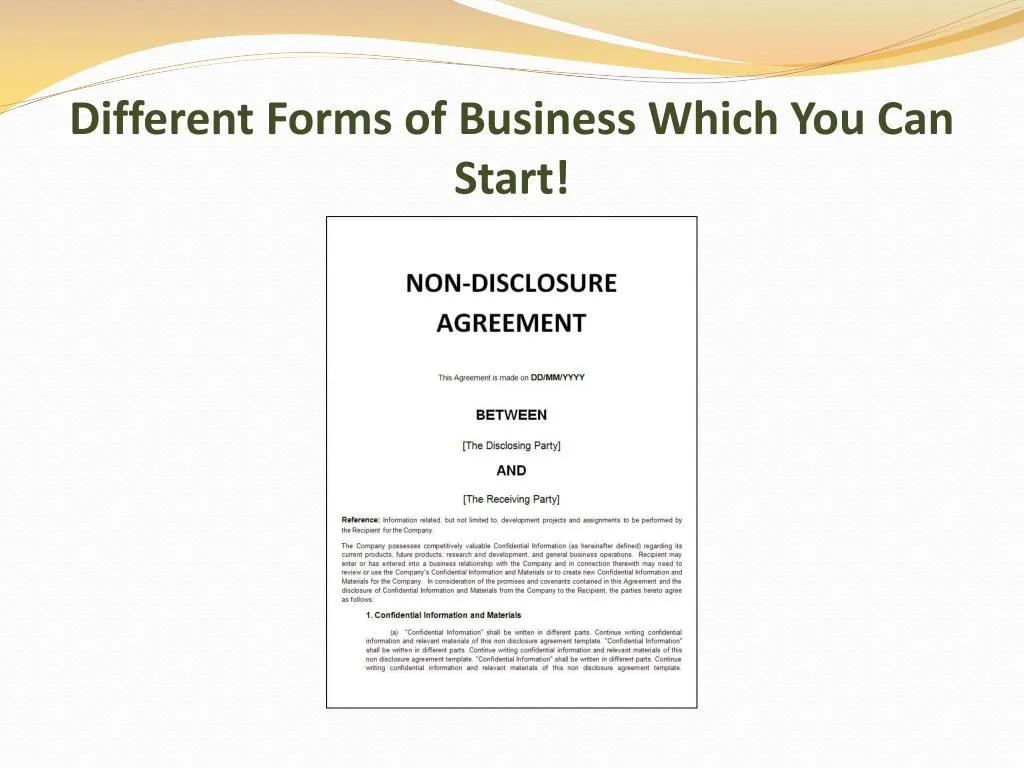 different forms of business which you can start
