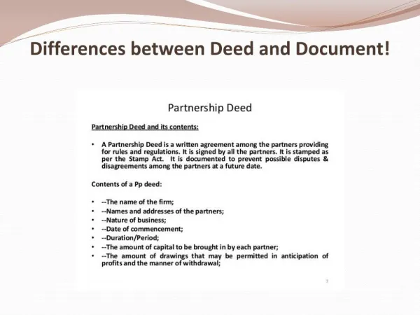 Differences between Deed and Document!