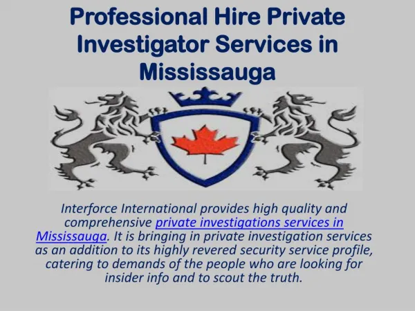Hire Professional Private Investigator Services in Mississauga