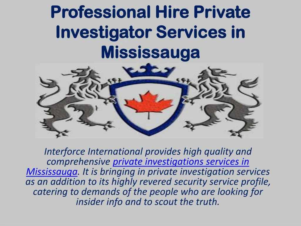 professional hire private investigator services in mississauga