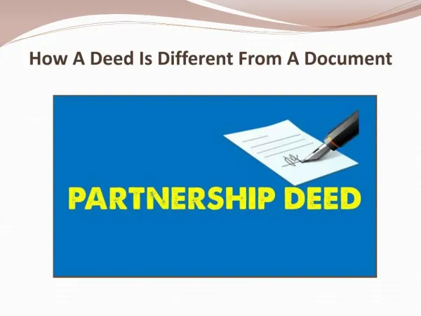 How A Deed Is Different From A Document