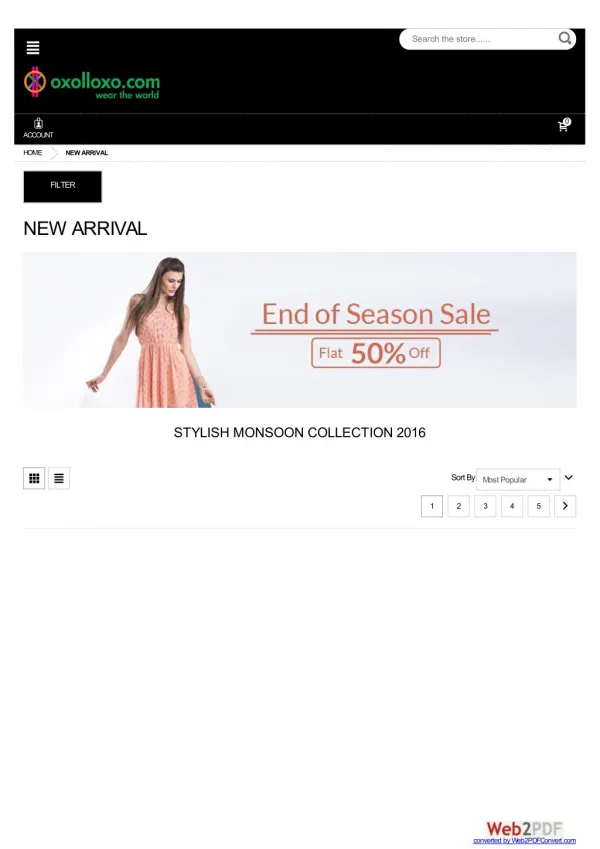New Arrivals Fashion Clothing sale - Flat 50% off on oxolloxo