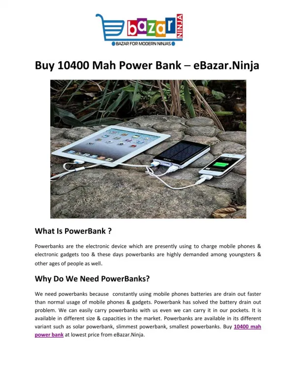 Buy 10400 mah power bank Online