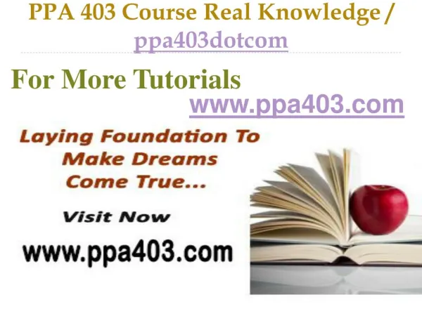 PPA 403 Course Real Tradition,Real Success / ppa403dotcom