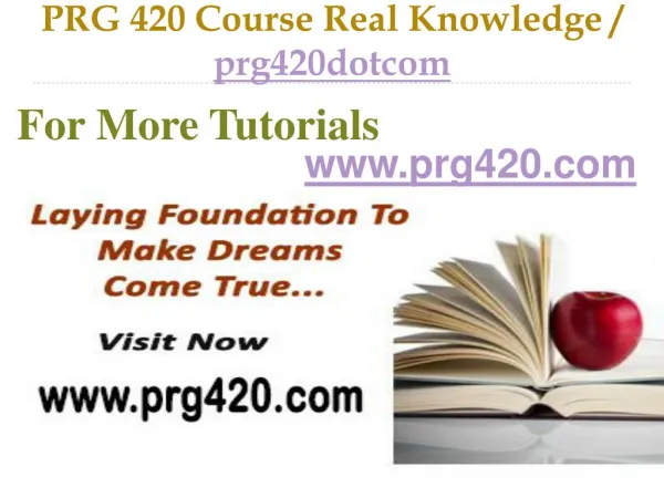 PRG 420 Course Real Tradition,Real Success / prg420dotcom