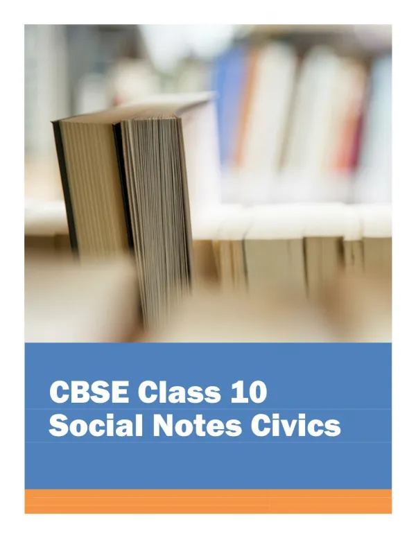 CBSE Class 10 Social Science Civics Notes