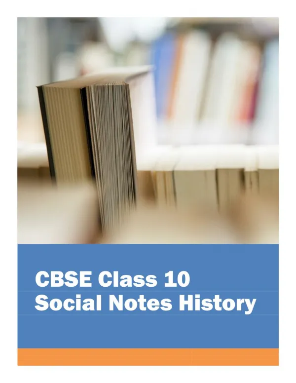 CBSE Class 10 Social Science History Notes