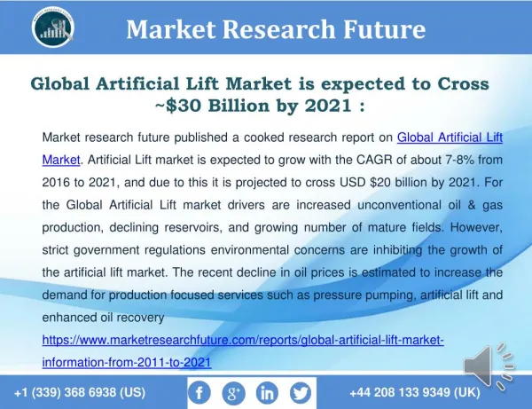 Global Artificial Lift Market Will Cross $20 Billion Mark By 2021