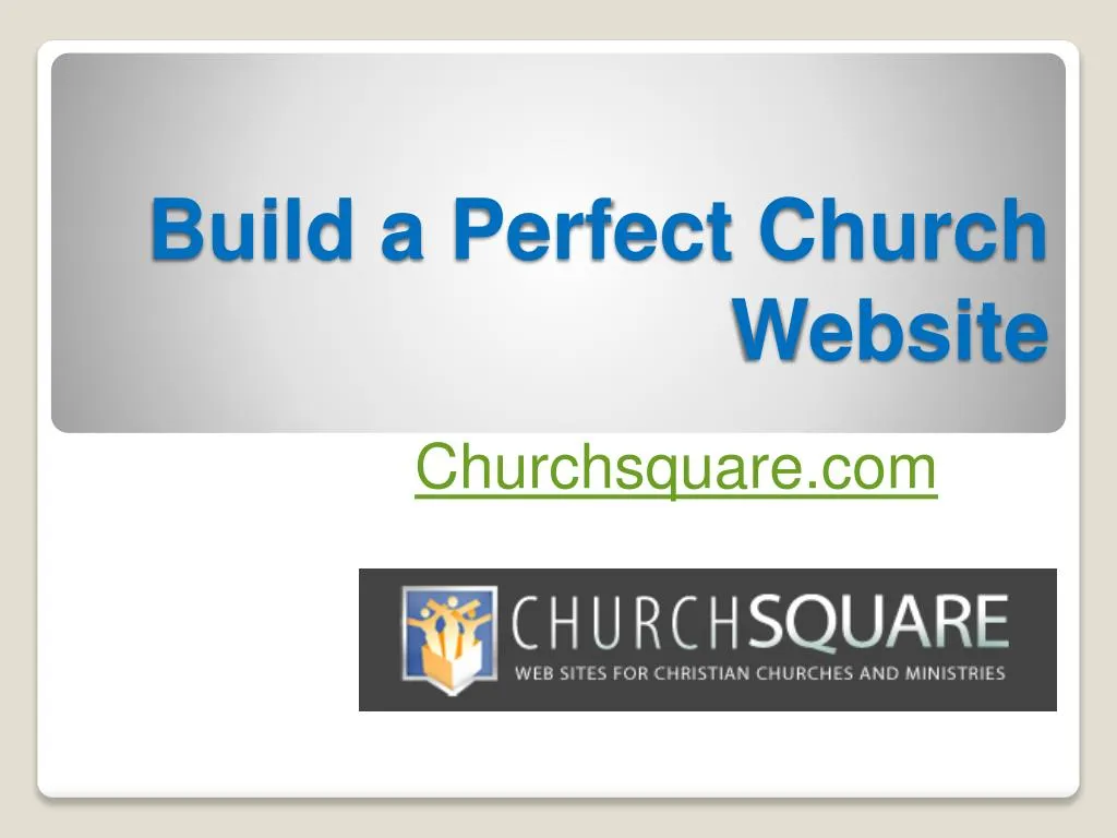 build a perfect church website