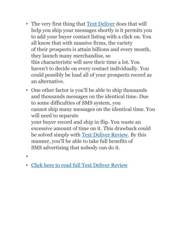 Text Deliver Review