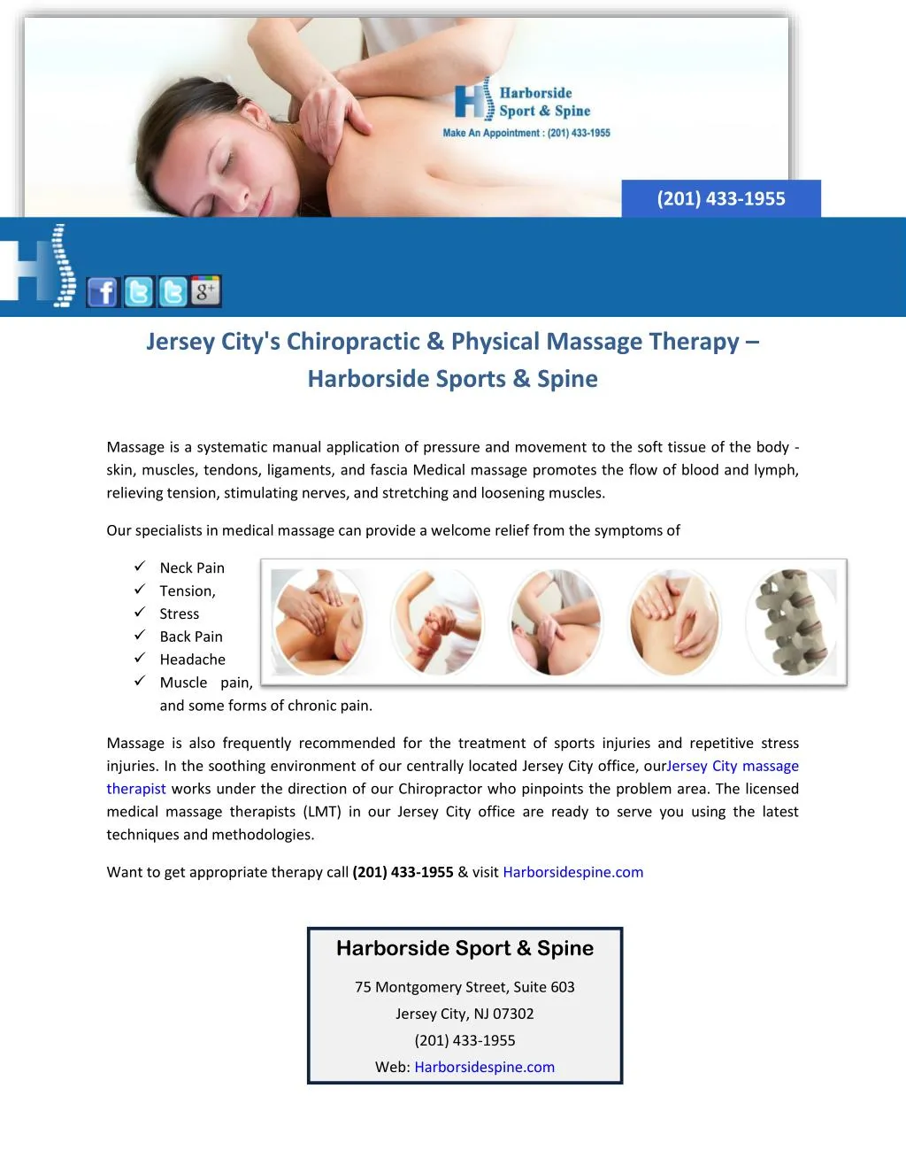Ppt Jersey Citys Chiropractic And Physical Massage Therapy Harborside Sports And Spine 