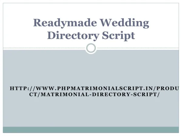 Readymade Wedding Directory Script
