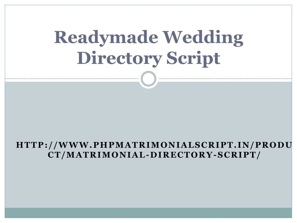 readymade wedding directory script