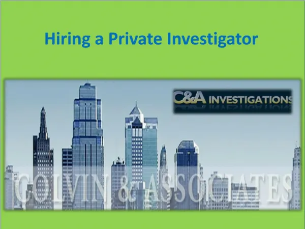 Hiring a Private Investigator