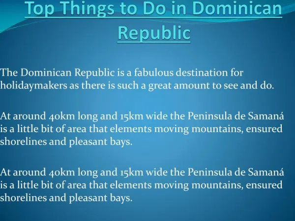 Things to Do in Dominican Republic