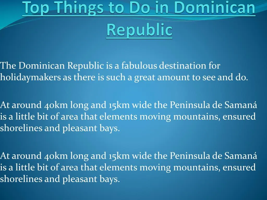 top things to do in dominican republic