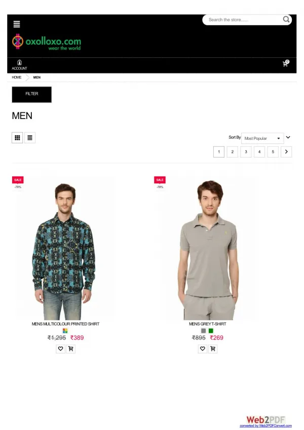Shop Men Printed Shirt Online and Get Up to 70% off