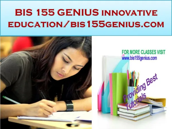 BIS 155 GENIUS innovative education-bis155genius.com