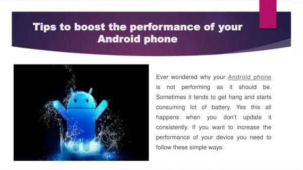 Tips to boost the performance of your Android phone