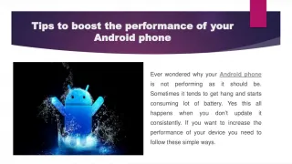 Tips to boost the performance of your Android phone - slide 1
