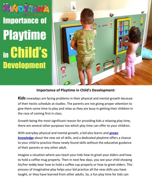 Importance of Playtime in Child's Development: