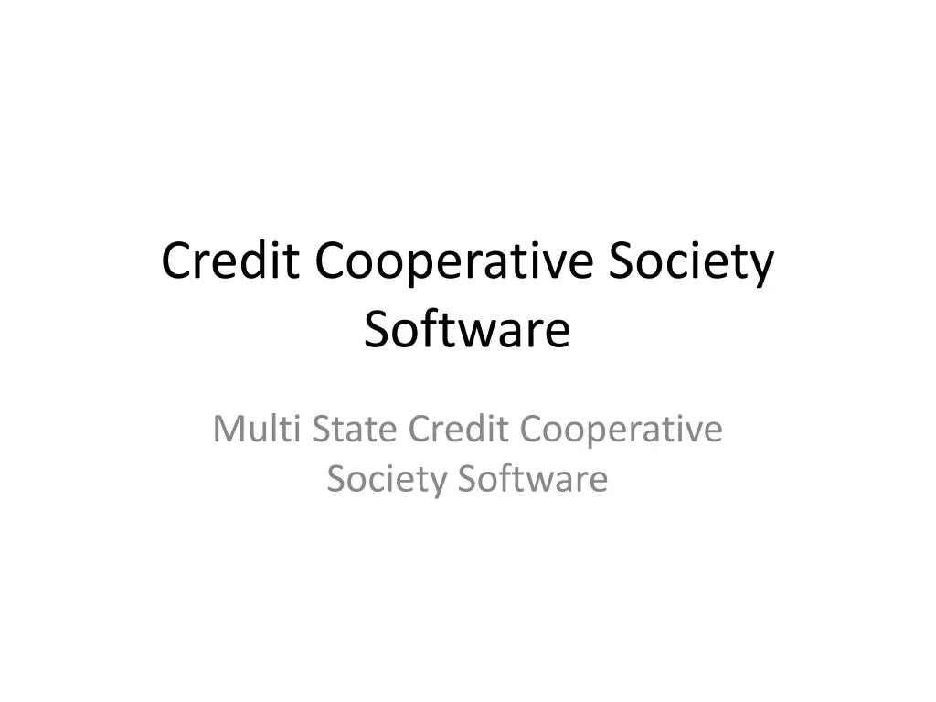 credit cooperative society software