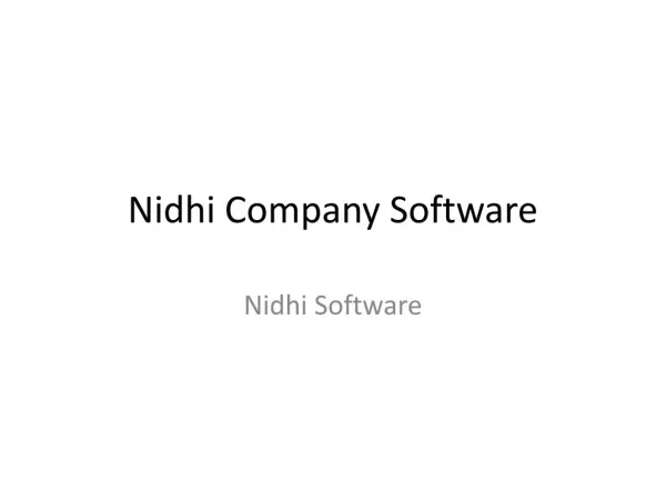 Nidhi Software