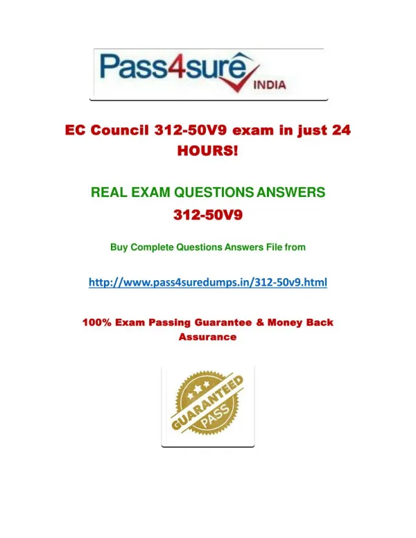 Pass4sure 312-50v9 Exam Questions