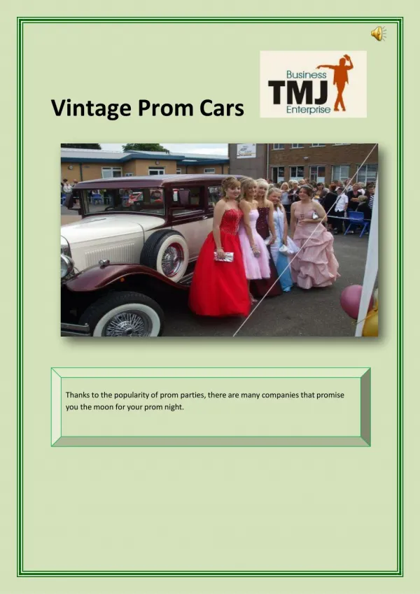 Vintage Prom Cars