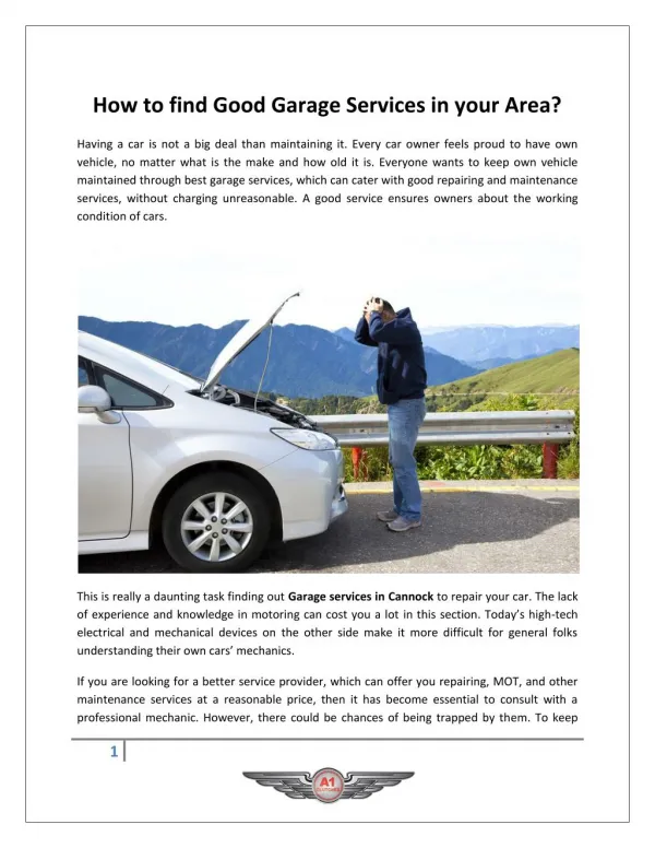 How to find Good Garage Services in your Area?