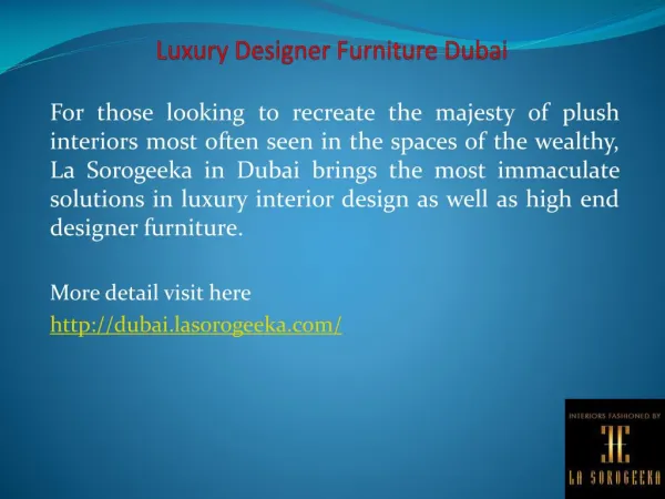 Luxury Designer Furniture Dubai