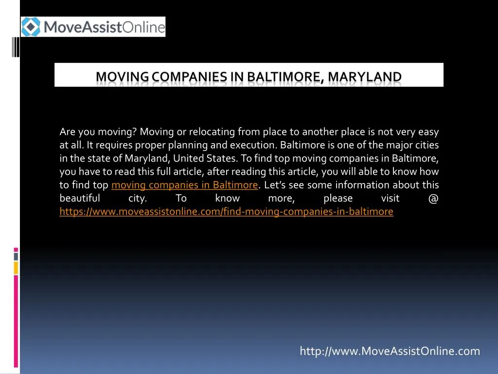 moving companies in baltimore maryland