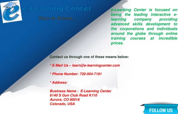 E-Learning Center Free Online Courses