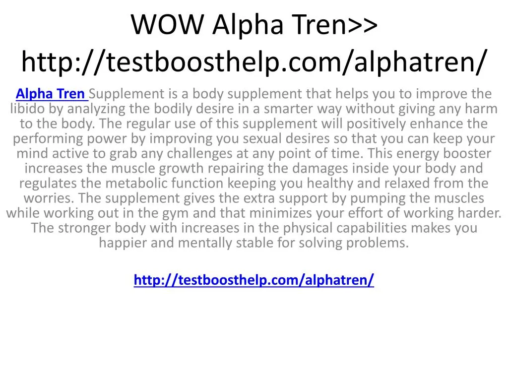wow alpha tren http testboosthelp com alphatren