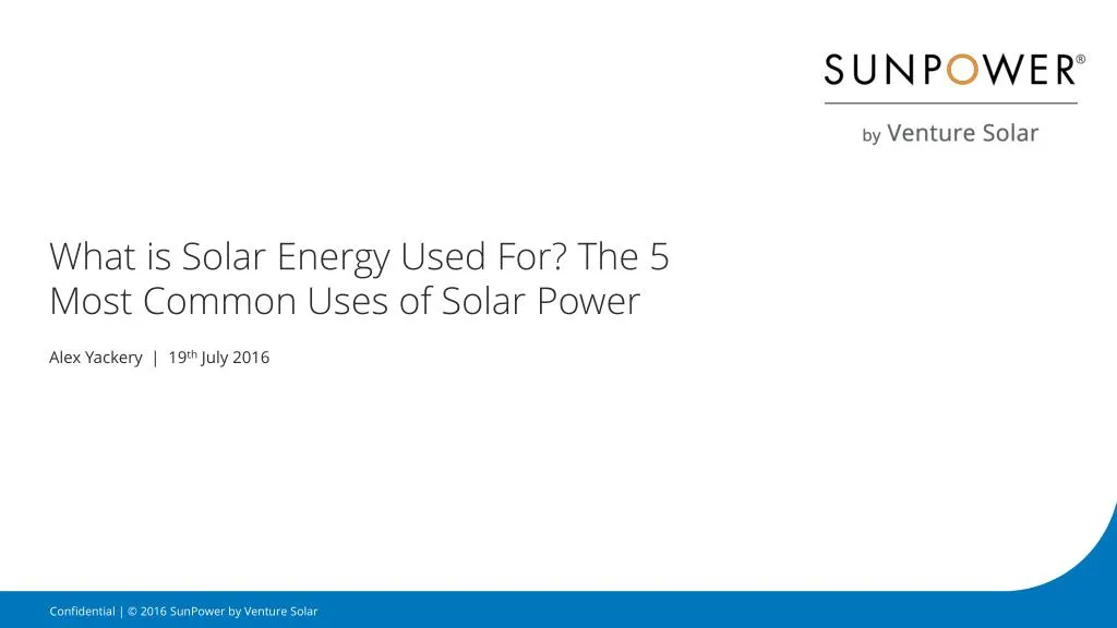what is solar energy used for the 5 most common uses of solar power