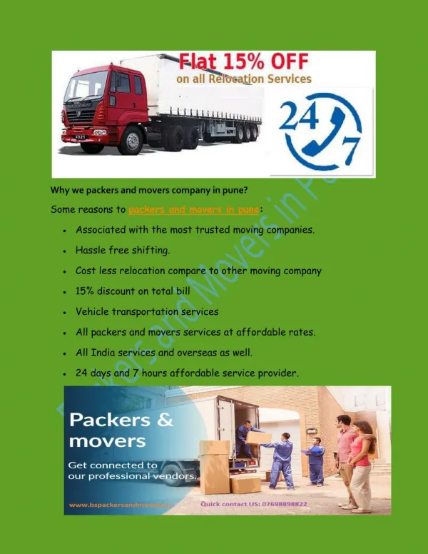 Why we packers and movers company in pune?