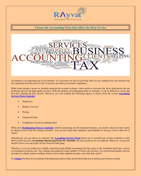 Accounting Services Firms Australia