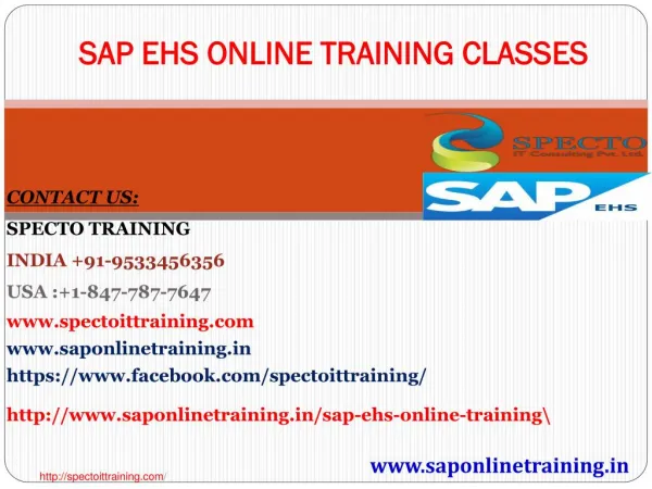 SAP EHS online training | SAP EHS fastrack online training classes