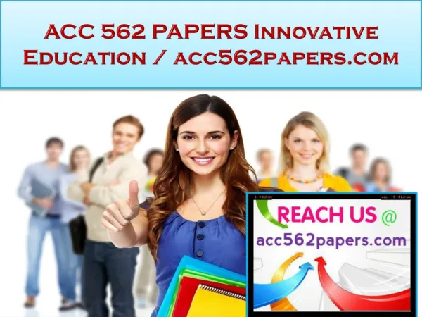 ACC 562 PAPERS Innovative Education / acc562papers.com