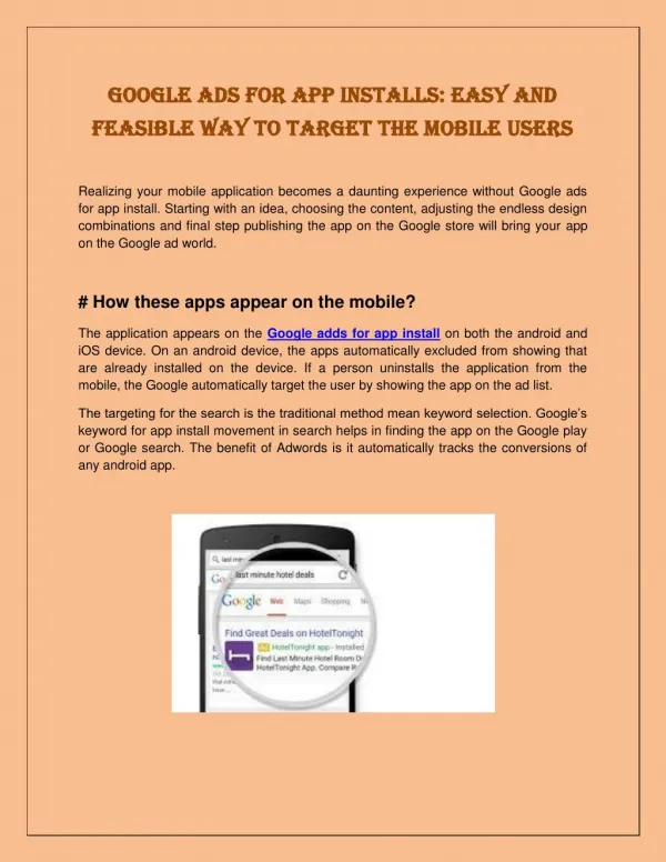Google Ads for App Installs: Easy and Feasible Way to Target the Mobile Users